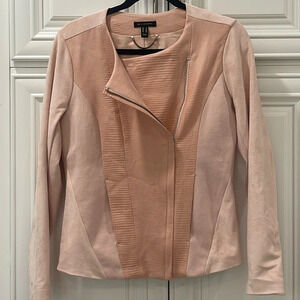 H by Halston Women's Size 6 pink 
Long Sleeve Zip Up lined Blazer with flaw